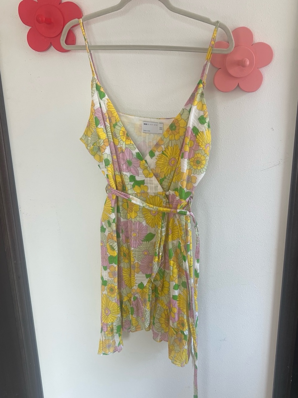 ASOS Yellow Pink Green Floral Mini Dress
